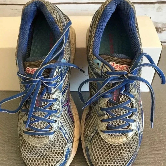 ASICS Women T3R5N Duomax GT-1000 Gel Gray Blue Athletic Running Shoes Size 8 - Picture 1 of 12